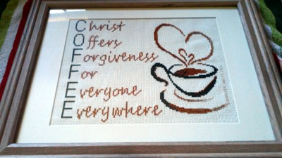 COFFEE stitched by Donna Wolfe